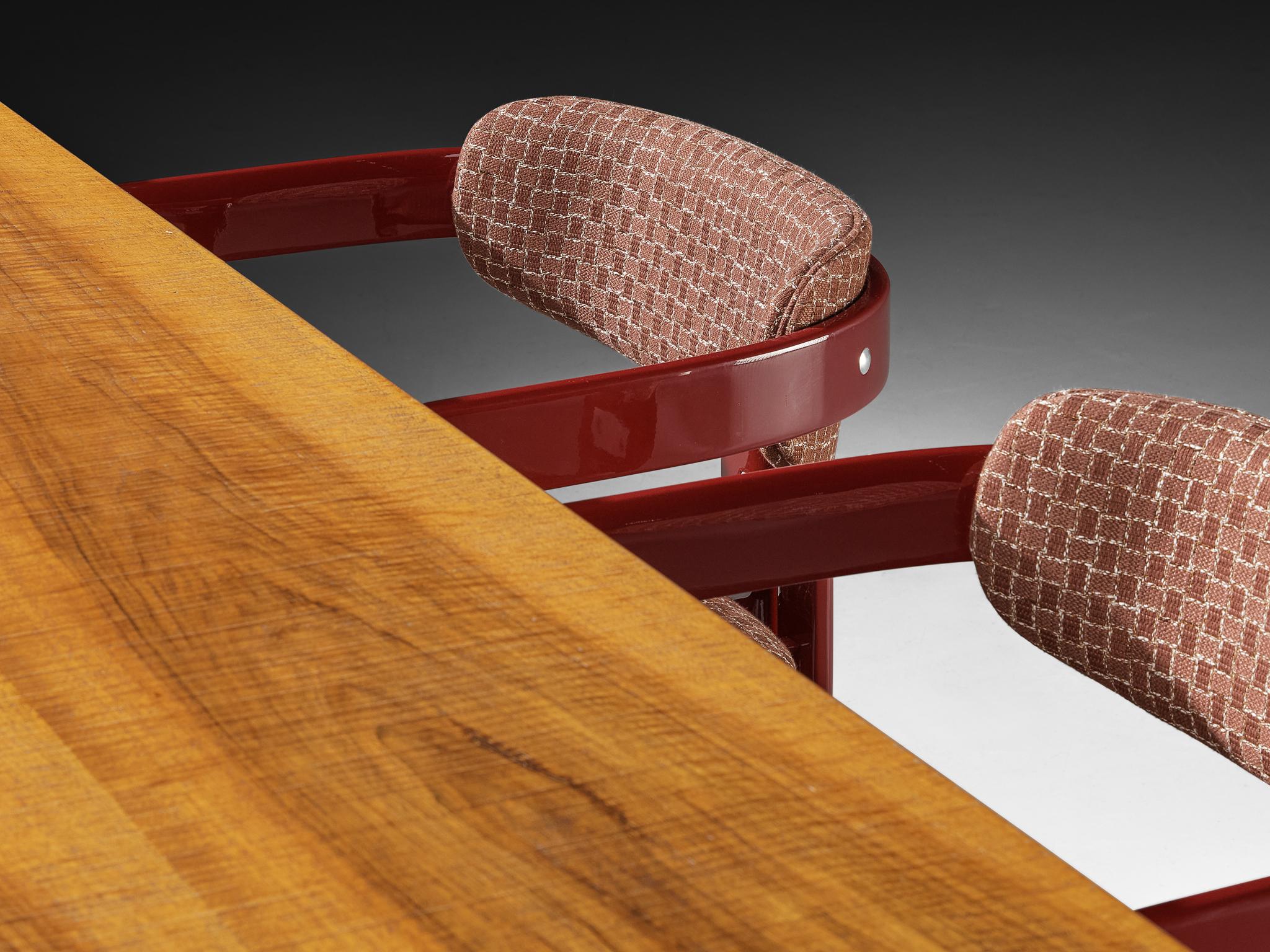Conjunto de comedor con mesa Giuseppe Rivadossi y sillas Augusto Savini 