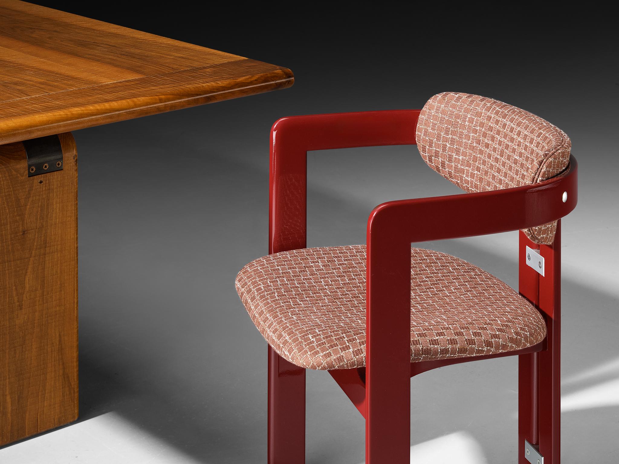 Conjunto de comedor con mesa Giuseppe Rivadossi y sillas Augusto Savini 