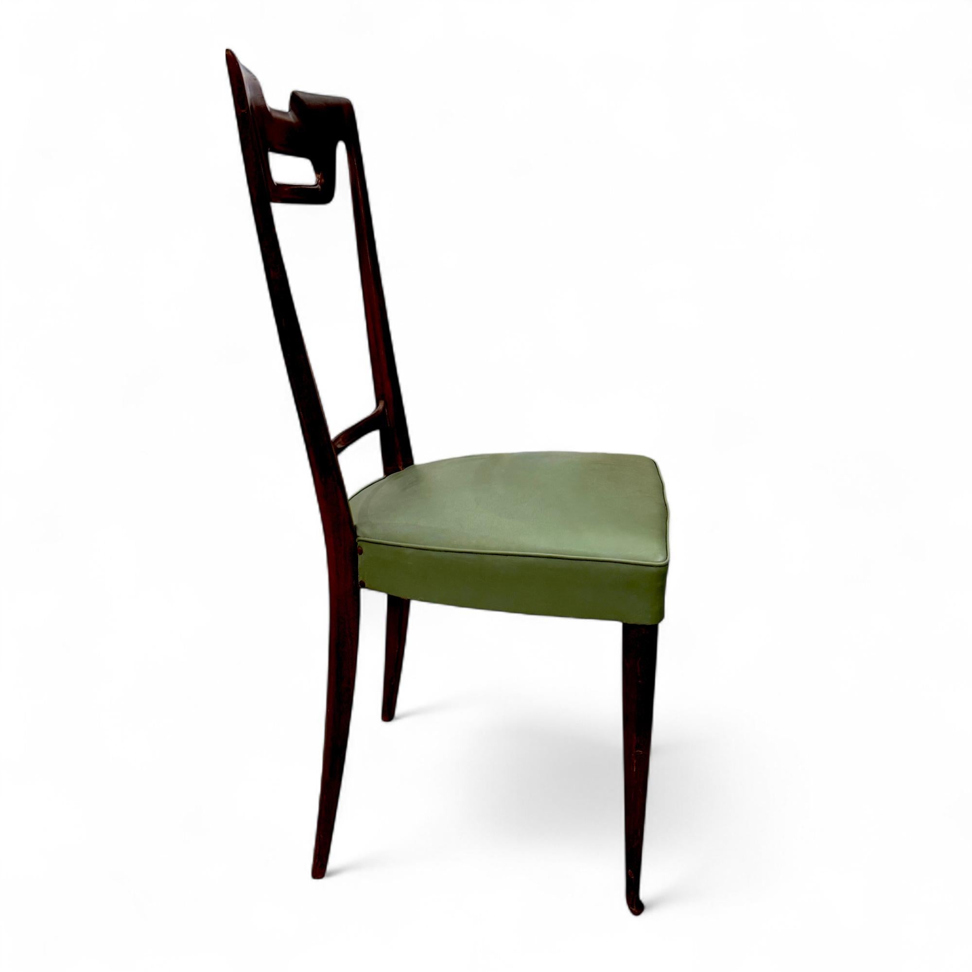 Dining Set with Glass-Top Table and Four Chairs by Vittorio Dassi In Good Condition For Sale In NICE, FR