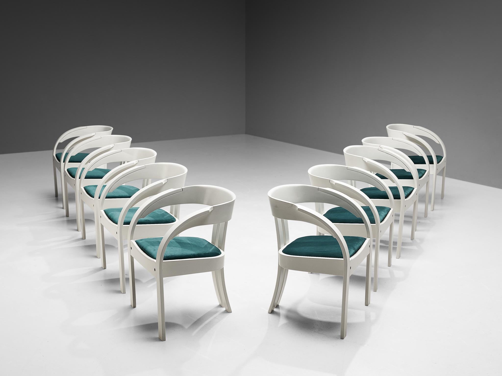 Esszimmer-Set mit Guido Faleschini-Tisch und Stühlen von Giovanni Battista Bassi  (Moderne der Mitte des Jahrhunderts) im Angebot
