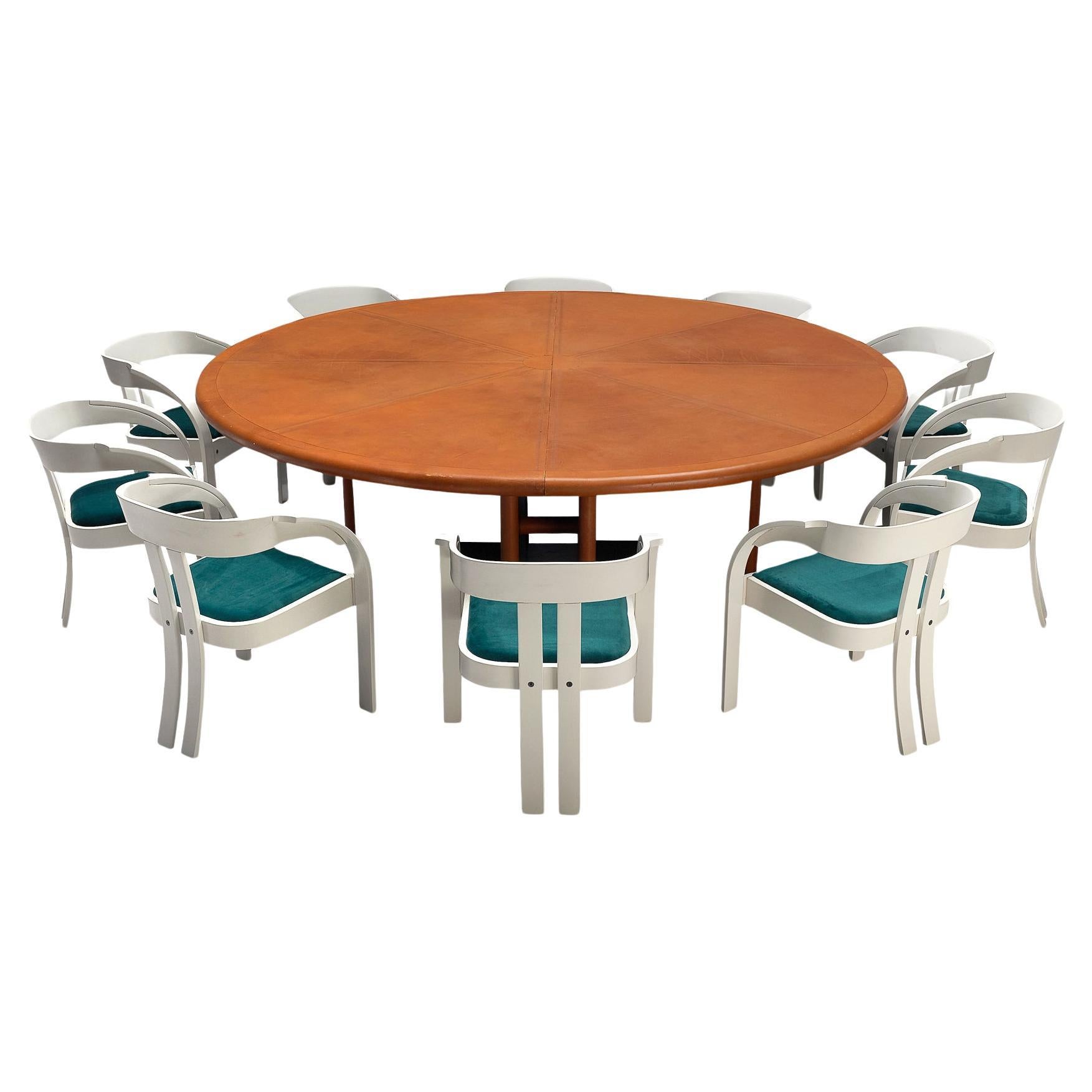Ensemble de salle à manger avec table Guido Faleschini et chaises Bassi Giovanni Battista  en vente