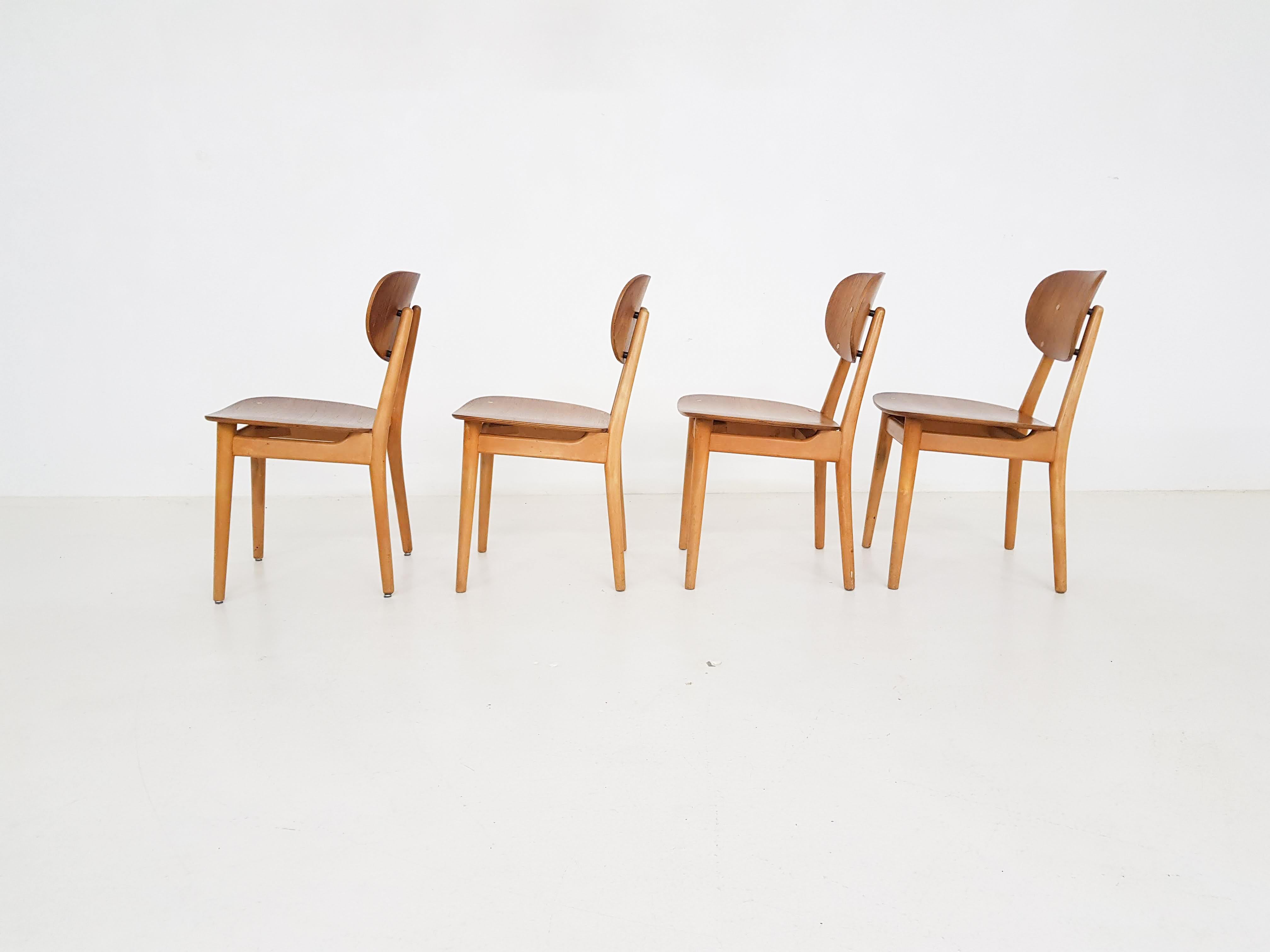Esstischset mit Tisch TB35 und Stuhl SB11, Cees Braakman für Pastoe, Niederländisch 1950er Jahre 1
