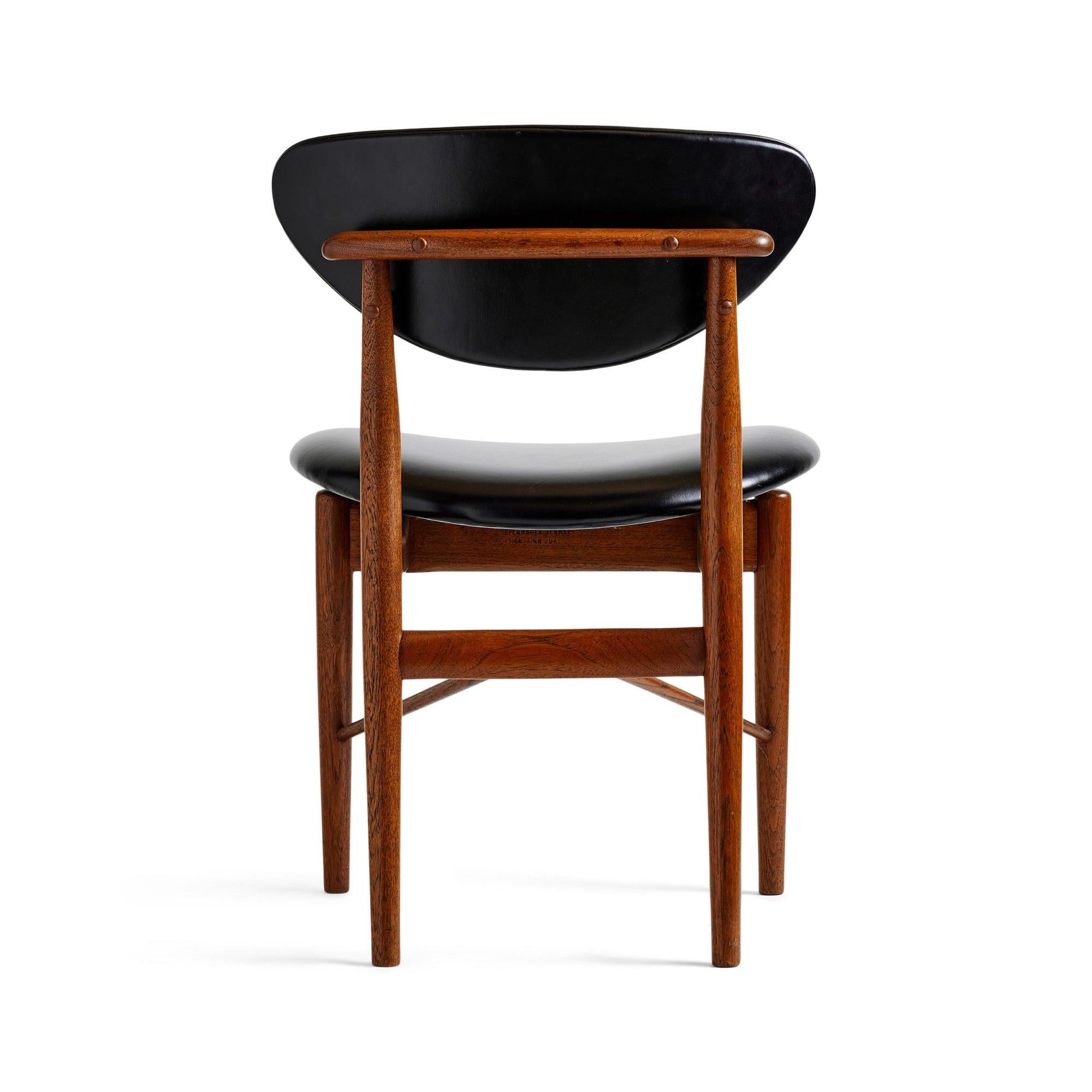 FJ 53 Side Chair by Finn Juhl for Niels Vodder Cabinetmaker, 1953 In Fair Condition For Sale In Sagaponack, NY