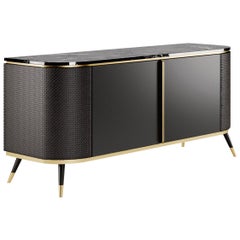 Dining Sideboard Contemporary by Fabio Arcaini Velvet Leather