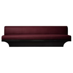 Dining Sofa in French Oak with Pure Burgundy Wool Upholstery - Acer by Mokko