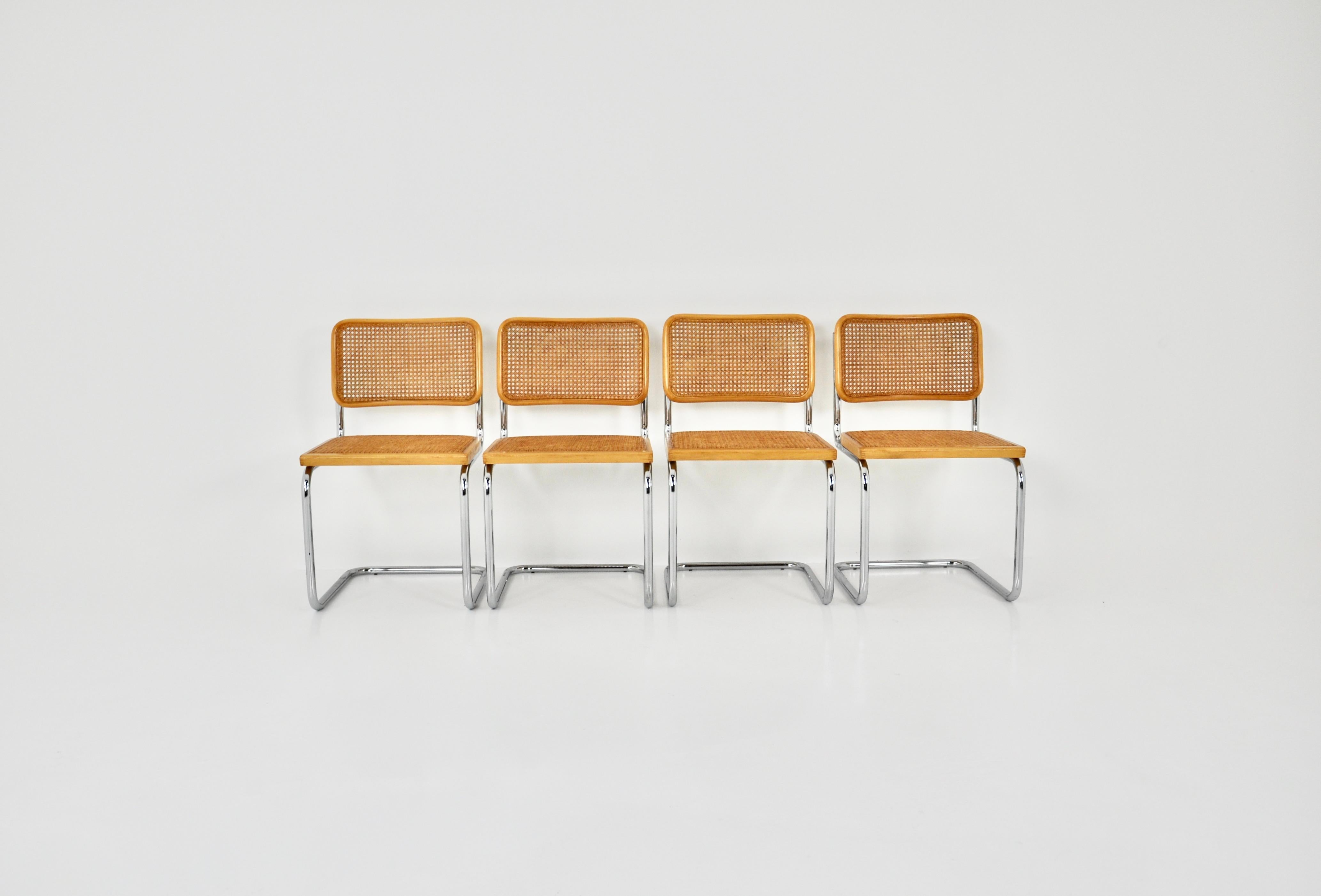 Italian Dining Style Chairs B32 by Marcel Breuer Set 4