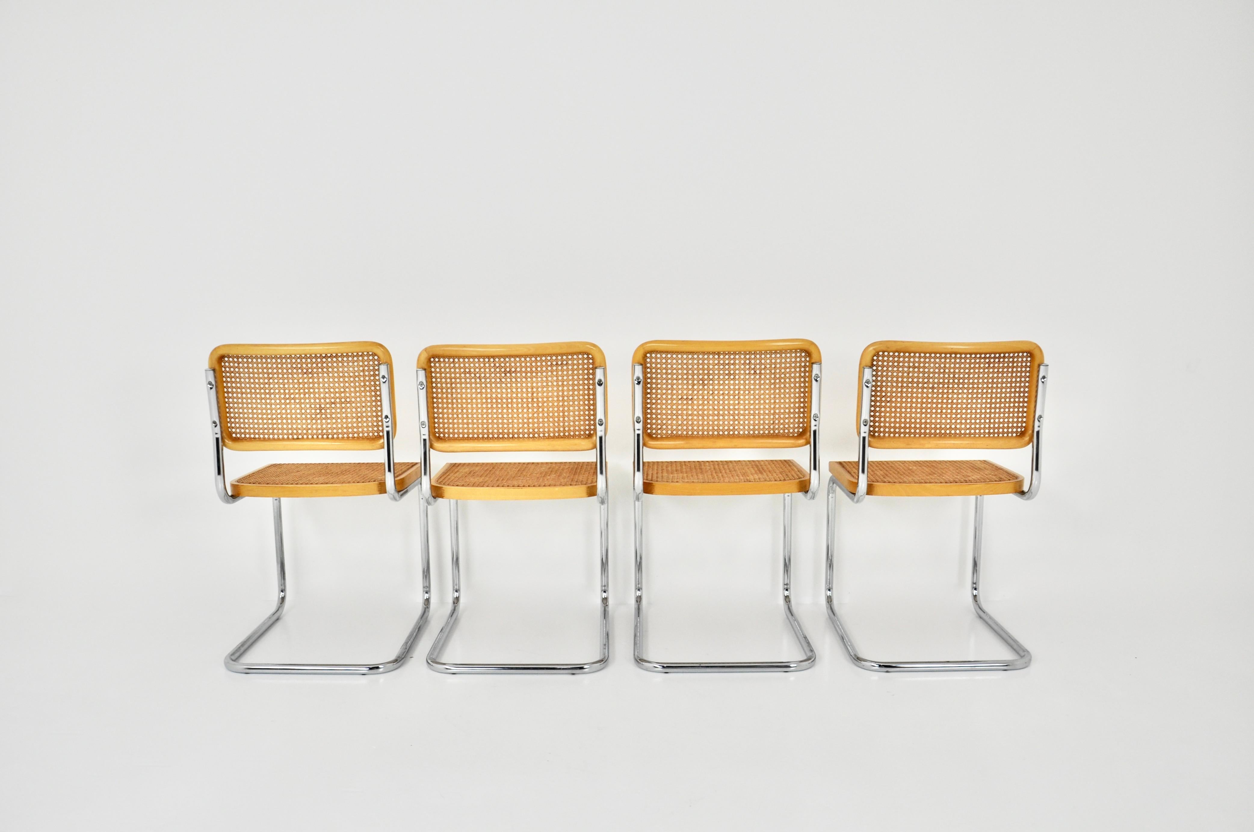 Late 20th Century Dining Style Chairs B32 by Marcel Breuer Set 4