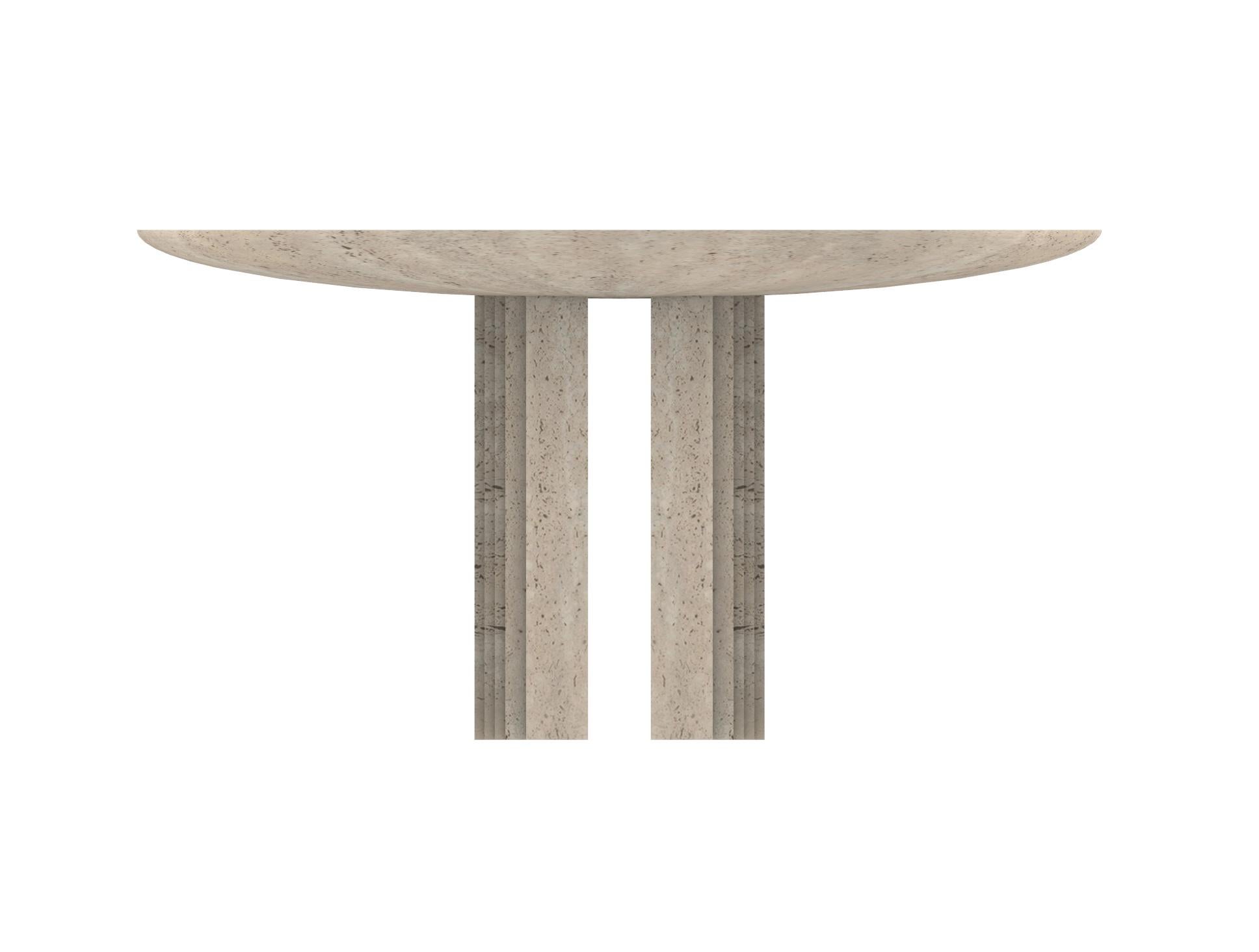 Bulgarian Dining table 0024c in Travertine by artist Desia Ava For Sale