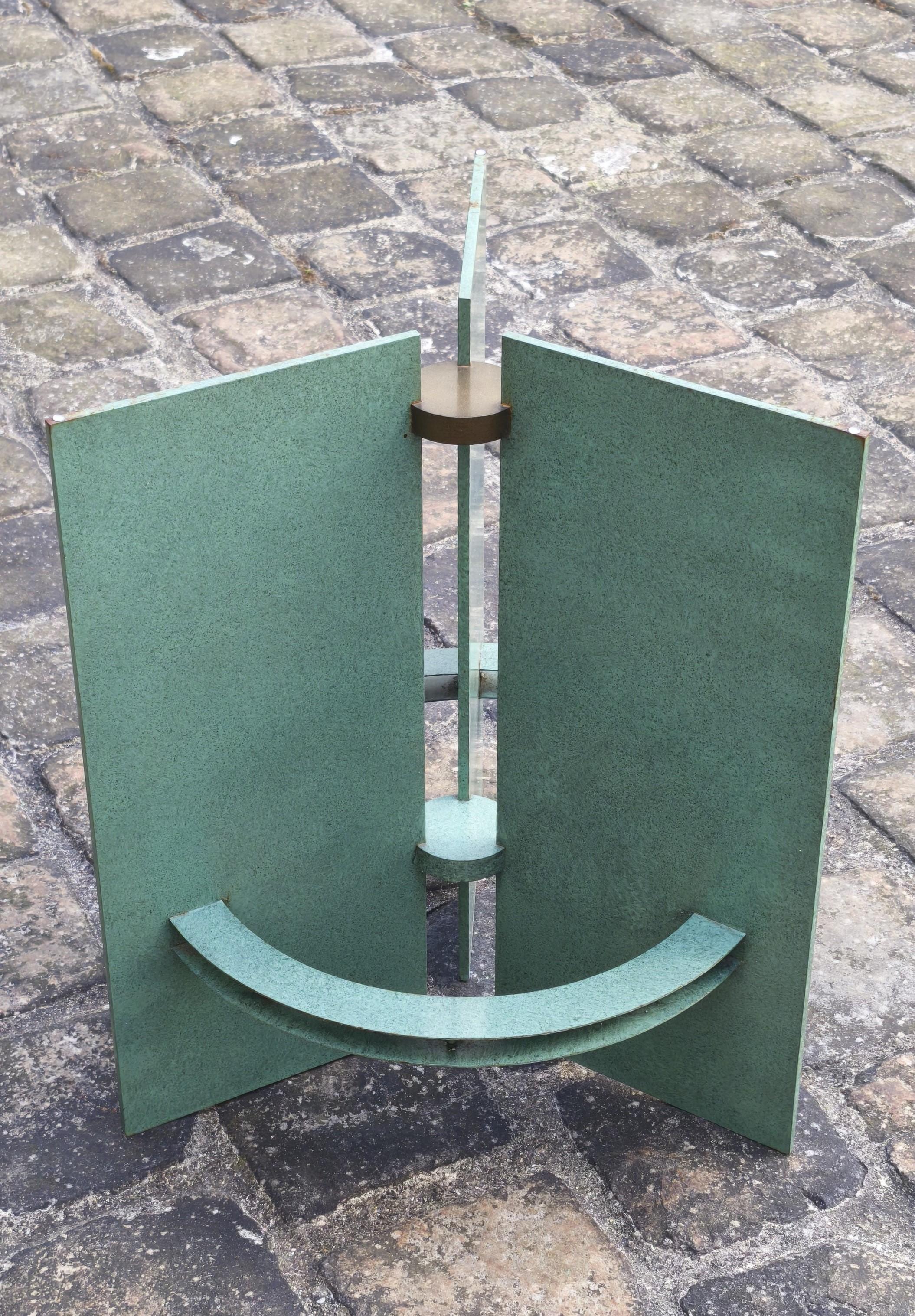 Tavolo da pranzo, anni '80, vetro e acciaio laccato, stile Art Deco, anni '30, anni '80 in vendita 3
