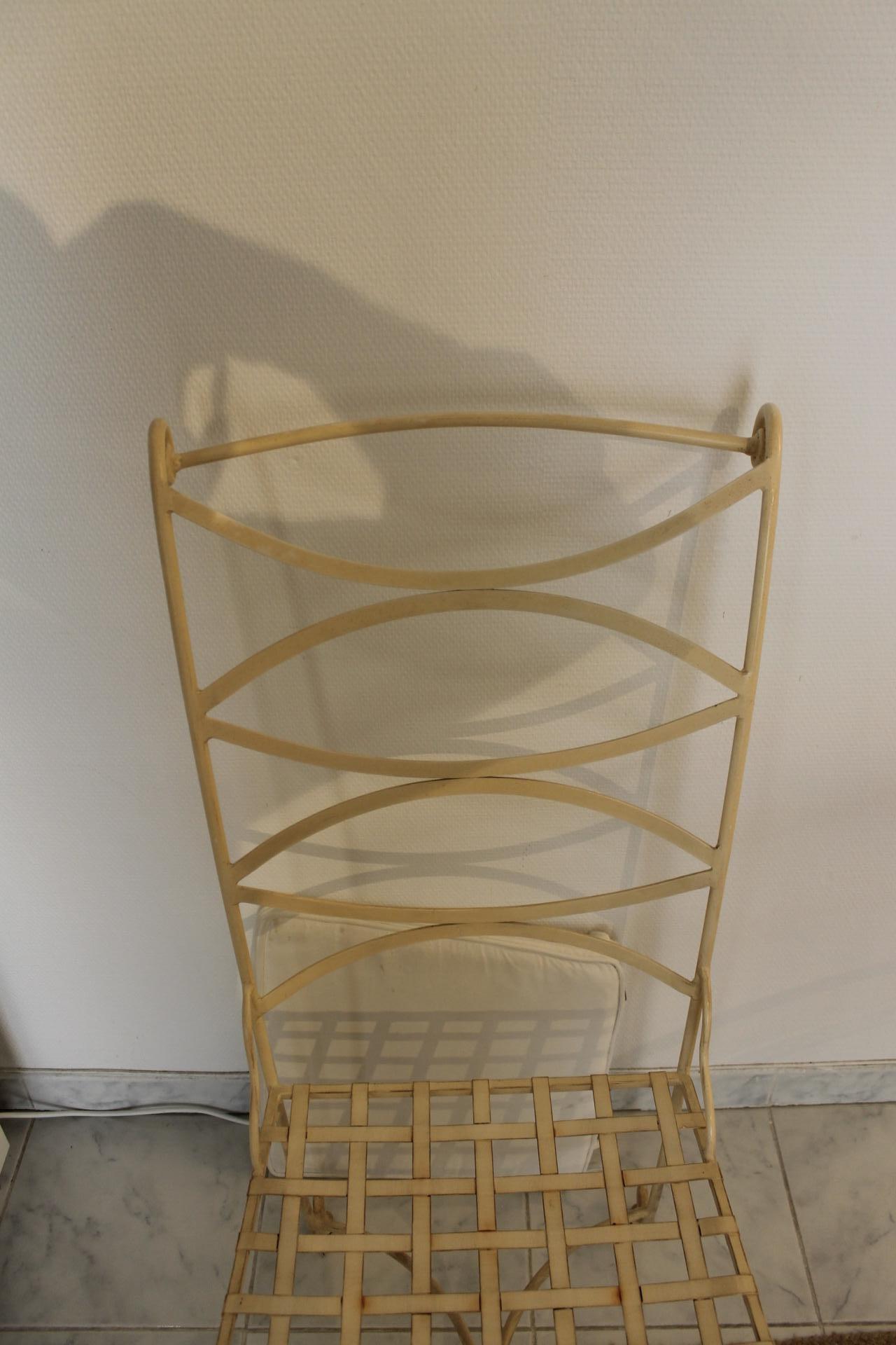 Dining Table, 4 Chairs, Wrought Iron, 1980 For Sale 6