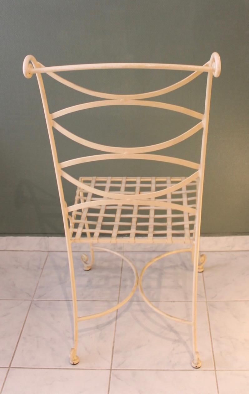 Dining Table, 4 Chairs, Wrought Iron, 1980 For Sale 9