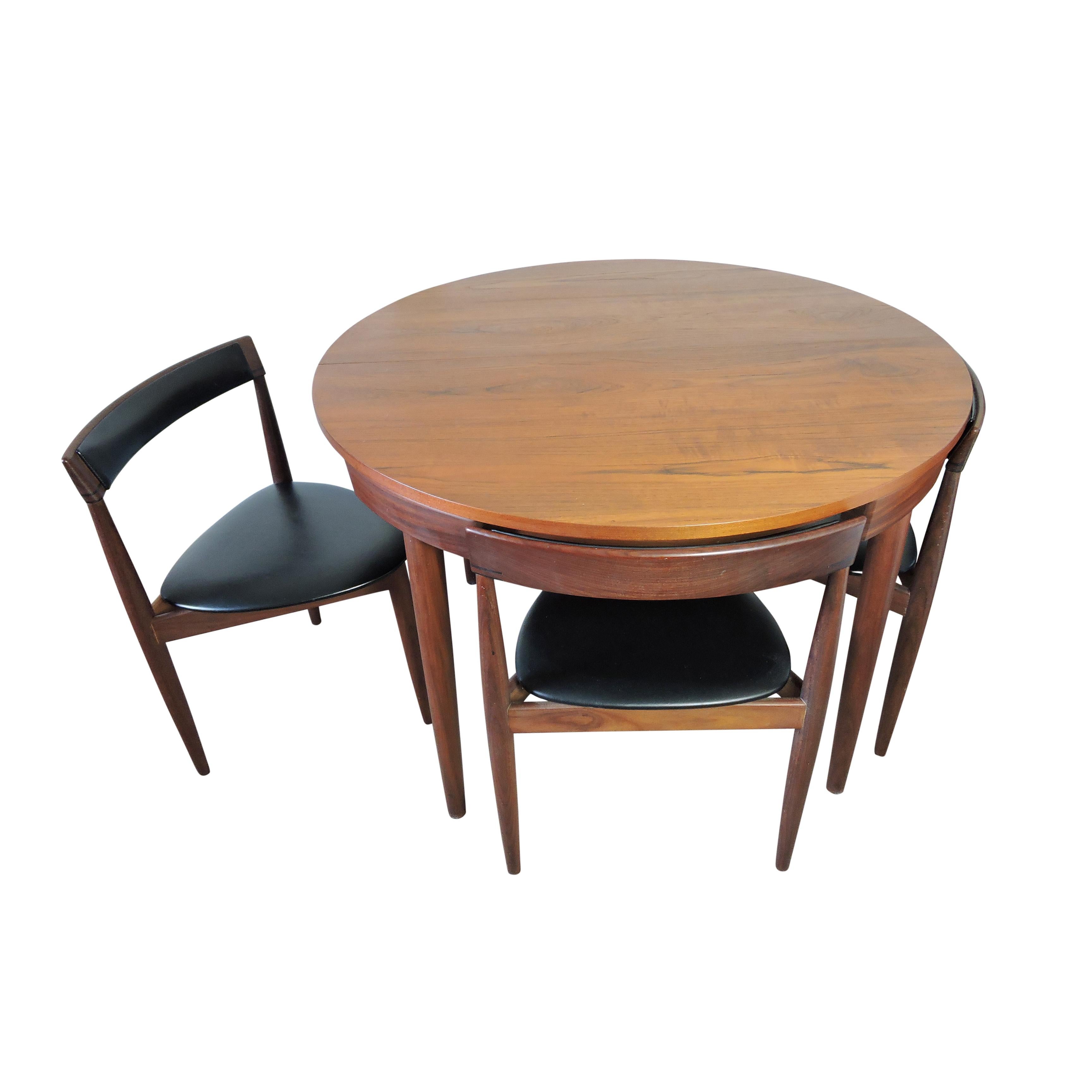 Mid-Century Modern Dining Table and 4 Chairs by Hans Olsen for Frem Røjle, 1950s