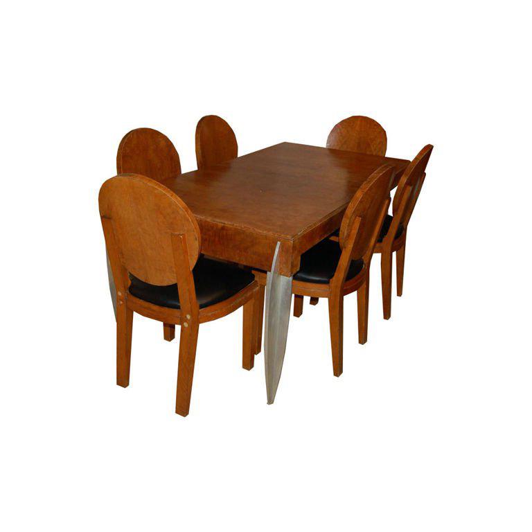 Dining Table and 6 Chairs by Michel Dufet In Excellent Condition For Sale In Pompano Beach, FL