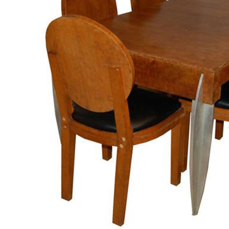 Mid-20th Century Dining Table and 6 Chairs by Michel Dufet For Sale