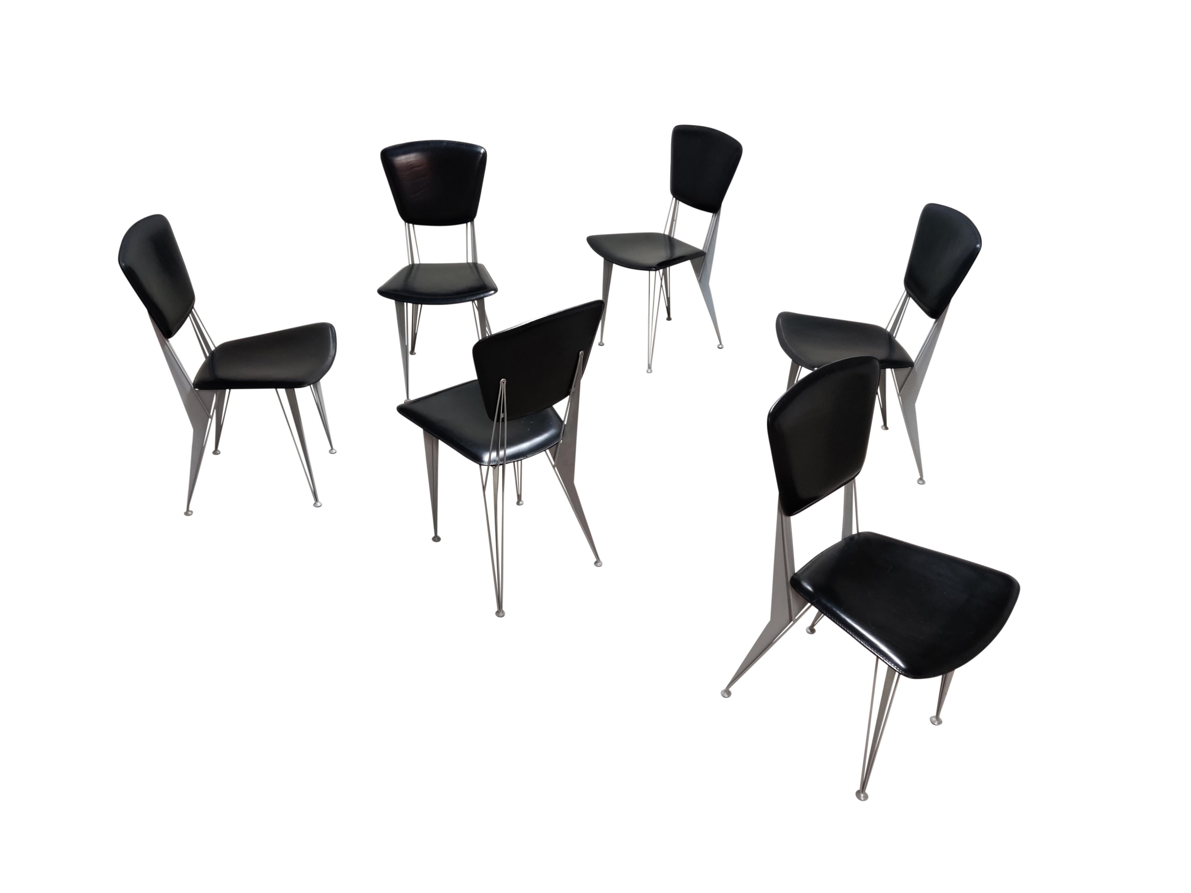 Modern Dining Table and Chairs by Fasem Italy, 1990s