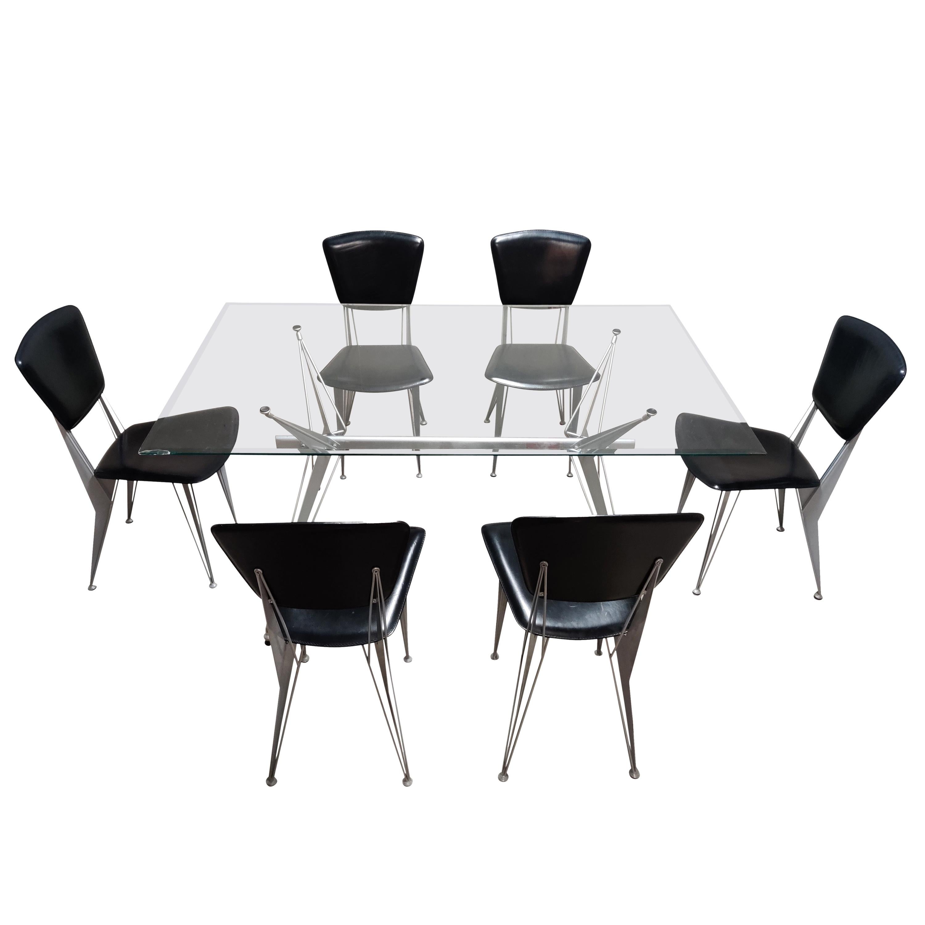 Dining Table and Chairs by Fasem Italy, 1990s