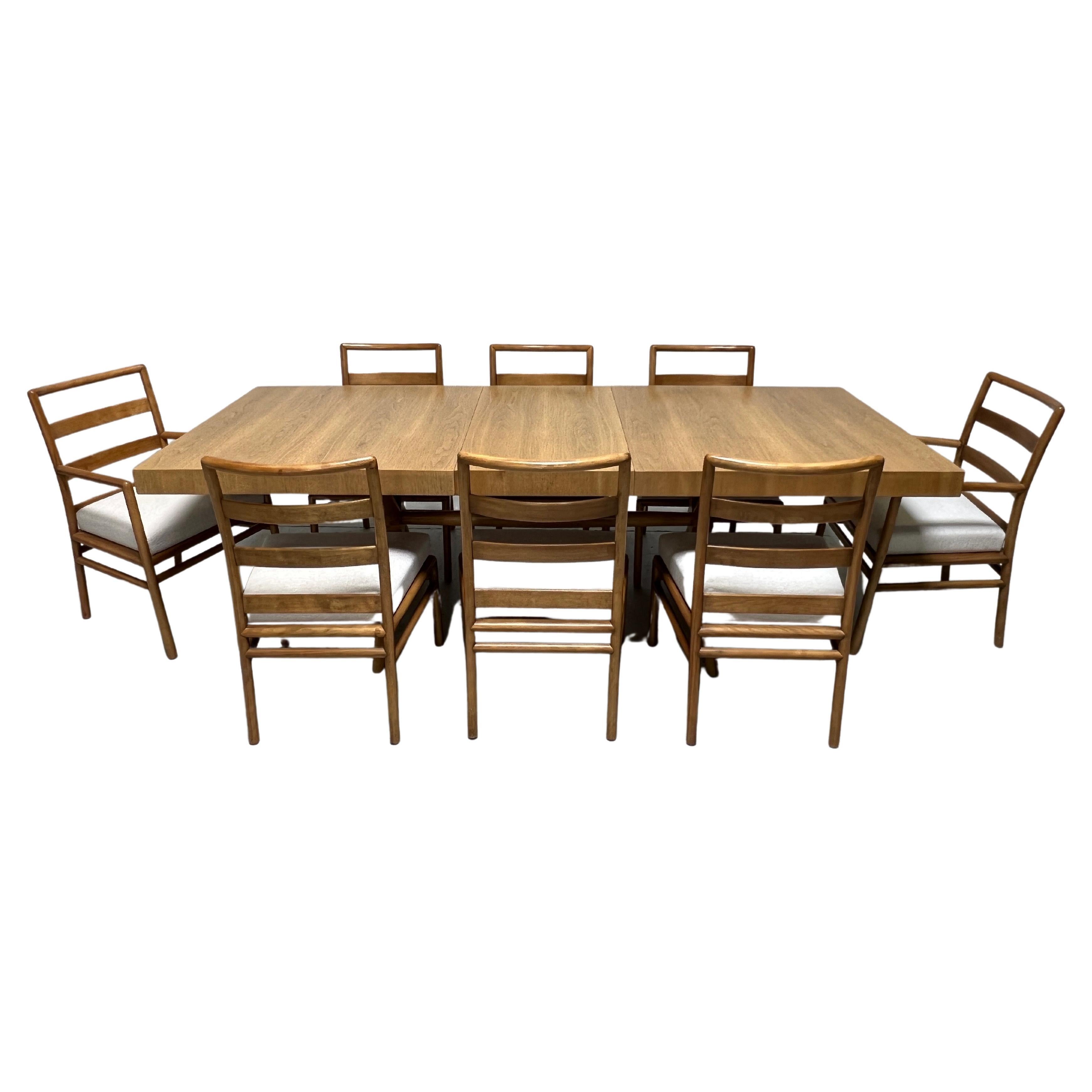 Dining Table and Eight Chairs by T.H. Robsjohn-Gibbings for Widdicomb