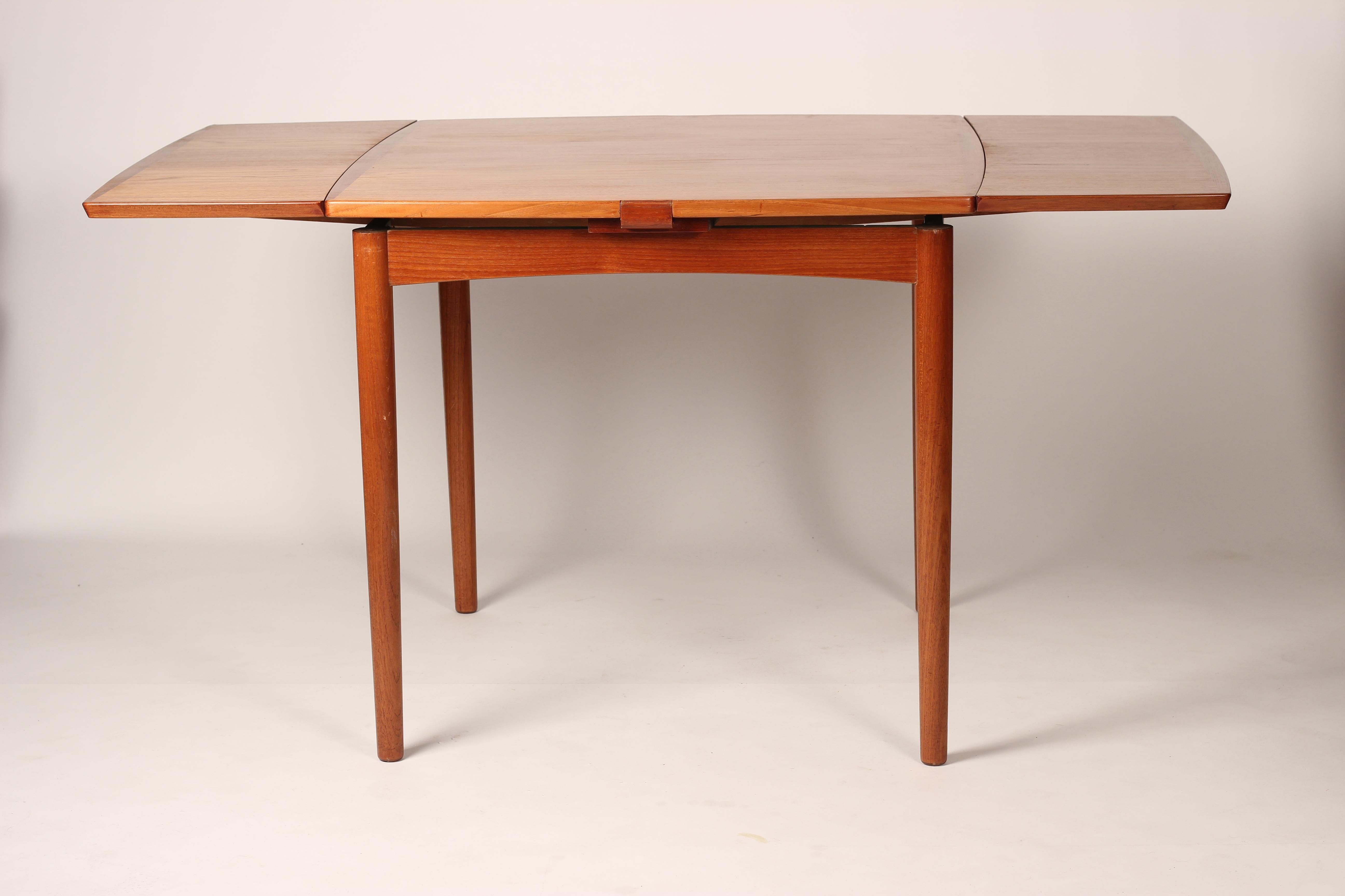Teak Dining Table and Reversible Extending Card Table Carlo Jensen for Hundevad / Co.