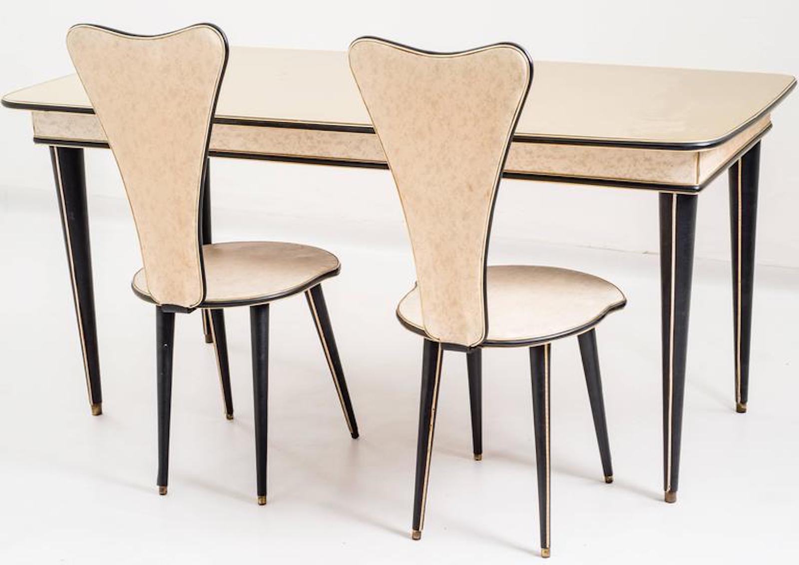Dining Table and Set of Six Chairs by Umberto Mascagni, 1950s In Excellent Condition For Sale In Budapest, HU