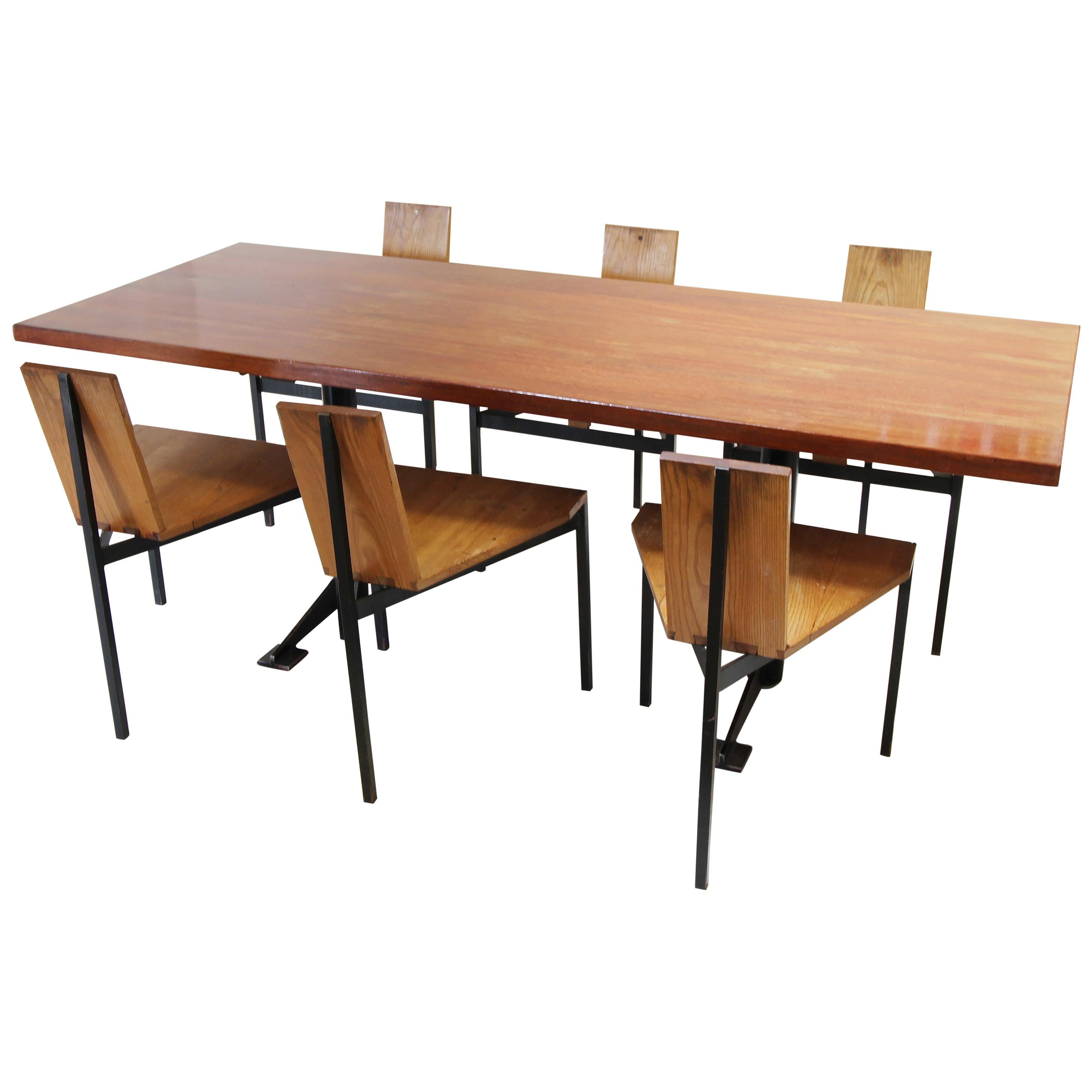 Dining Table and Six '6' Chairs by Wim Den Boon, Netherlands 1958 For Sale