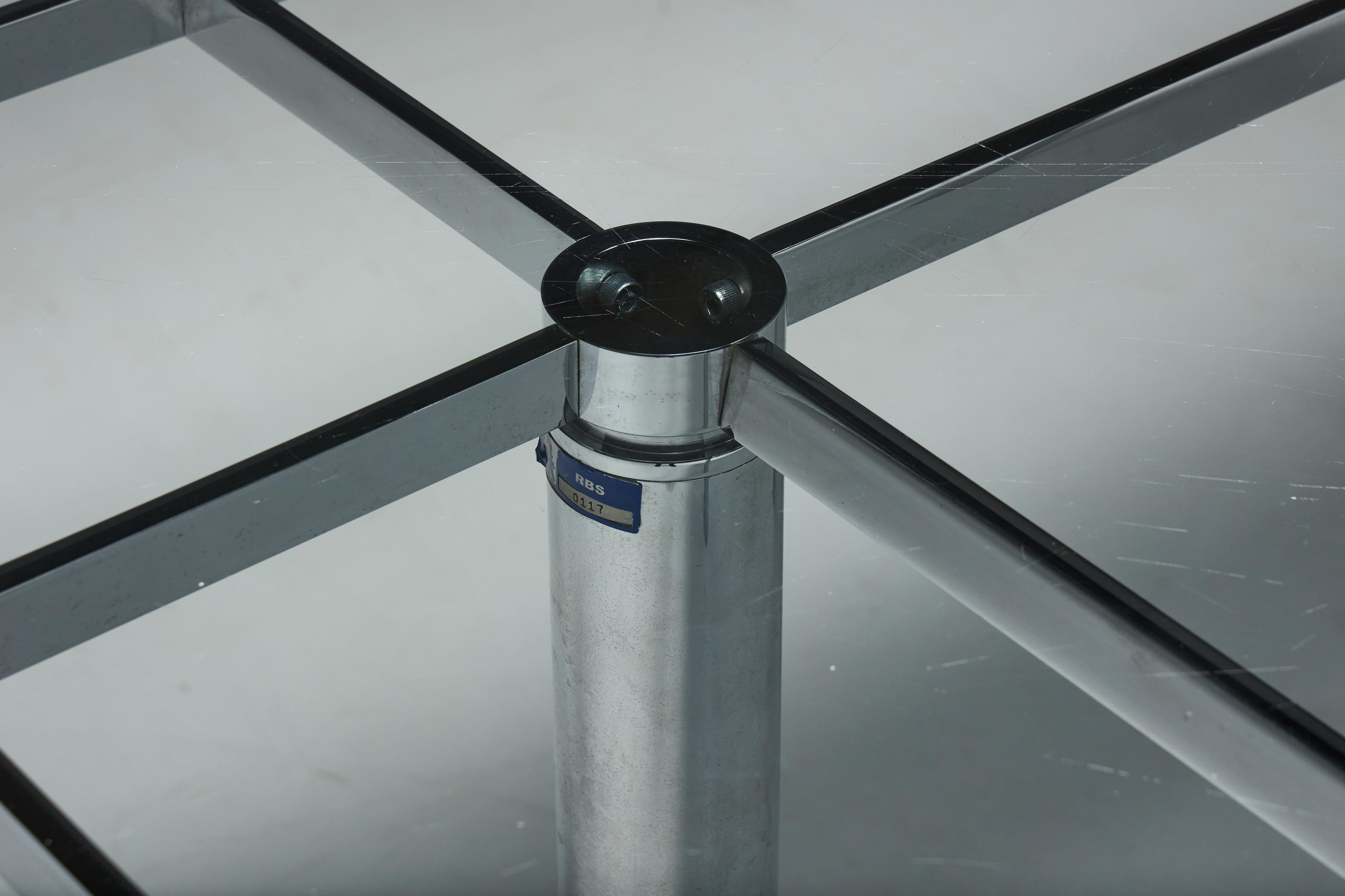 Verre fumé Table de salle à manger 'Andre' par Tobia Scarpa pour Gavina, Italie, années 1960 en vente