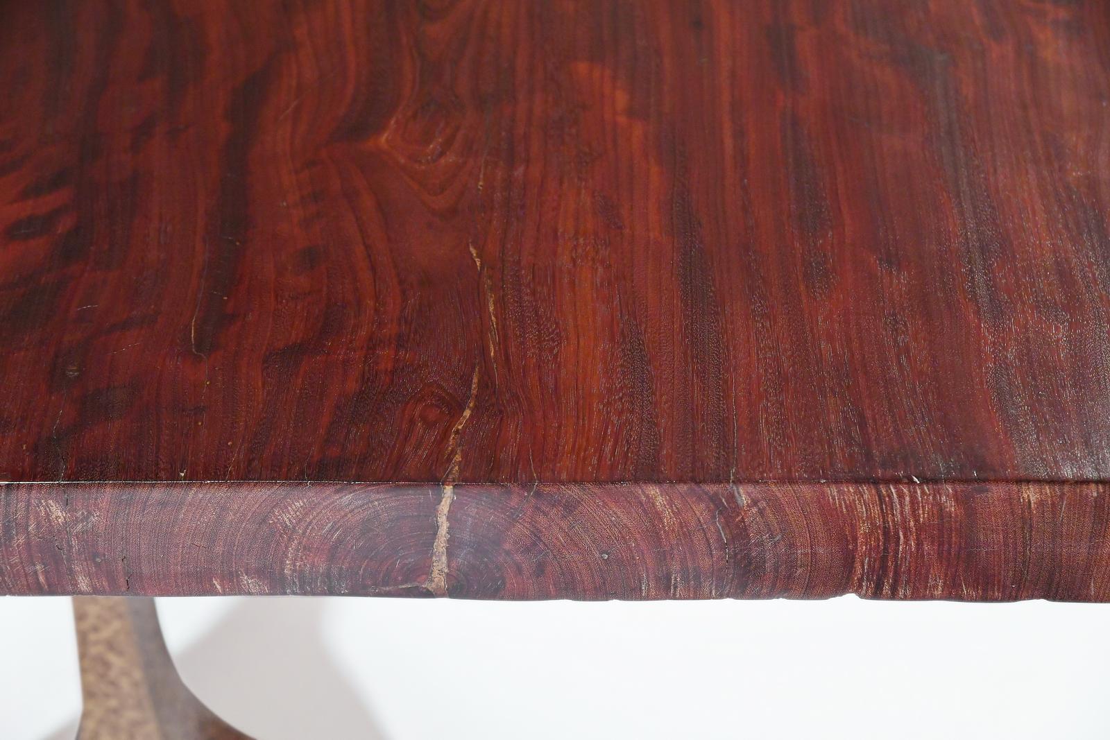 Dining Table, Antique Wood and Sand Cast Sculptured Bronze Base by P. Tendercool For Sale 2