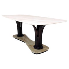 Dining Table Ascribable to Osvaldo Borsani with a Portuguese Pink Marble Top