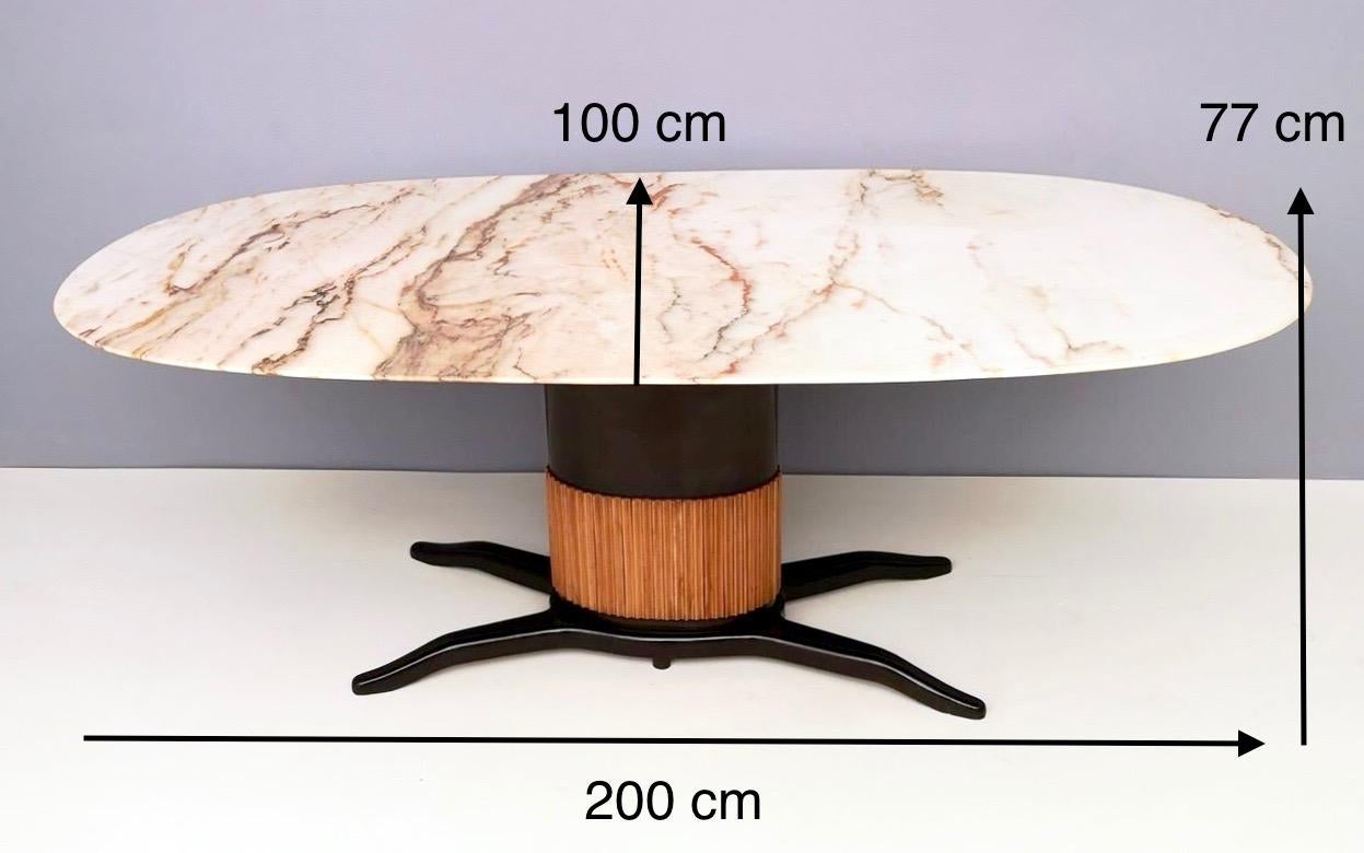 Dining Table Ascribable to Paolo Buffa with a Pink Marble Top, Italy, 1950s 7