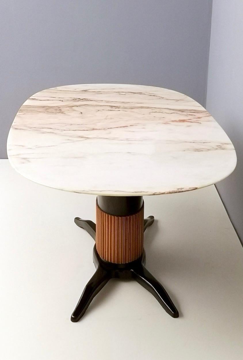 Dining Table Ascribable to Paolo Buffa with a Pink Marble Top, Italy, 1950s 1