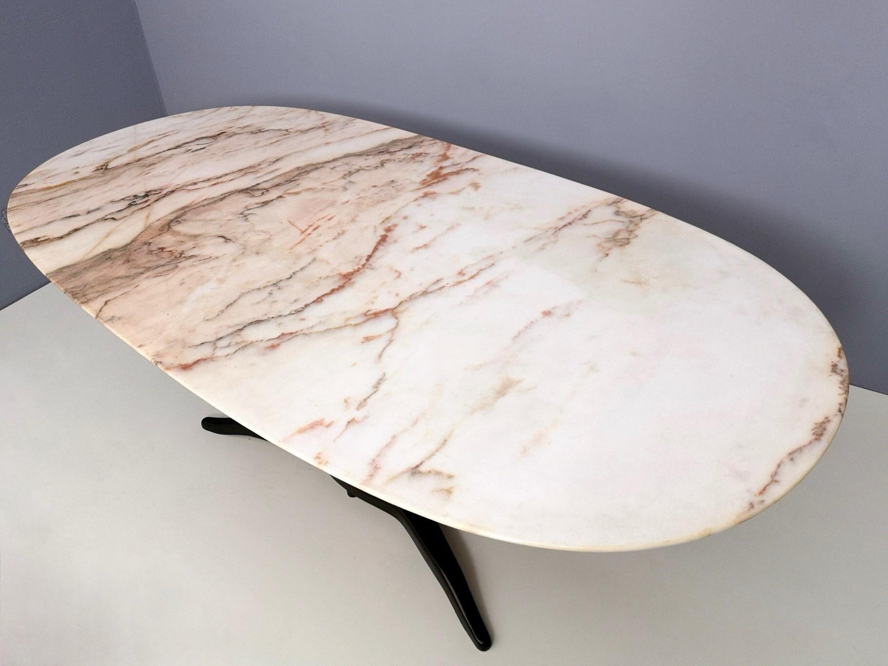 Dining Table Ascribable to Paolo Buffa with a Pink Marble Top, Italy, 1950s 2