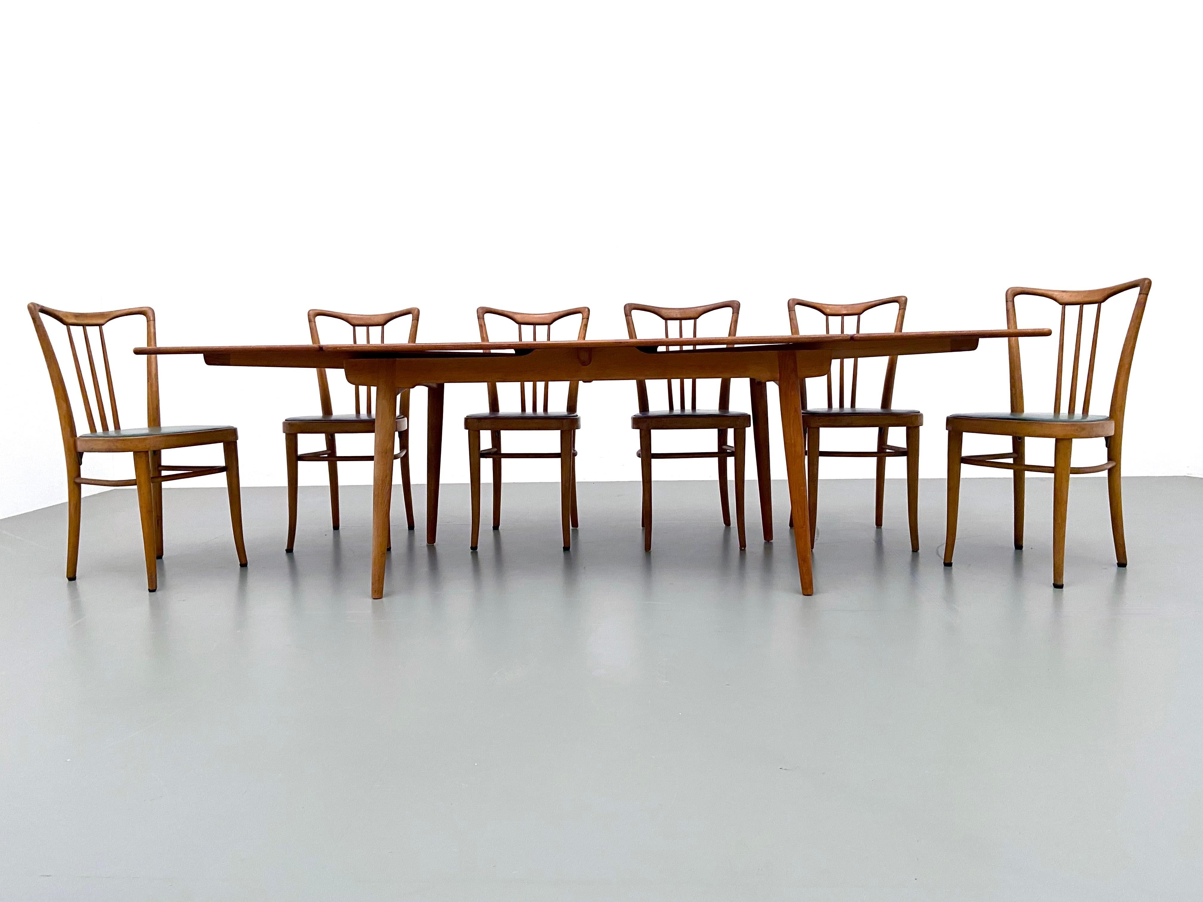 Table de salle à manger AT 312 par Hans Wegner pour Andreas Tuck en Oak, Danemark, années 1960 en vente 5