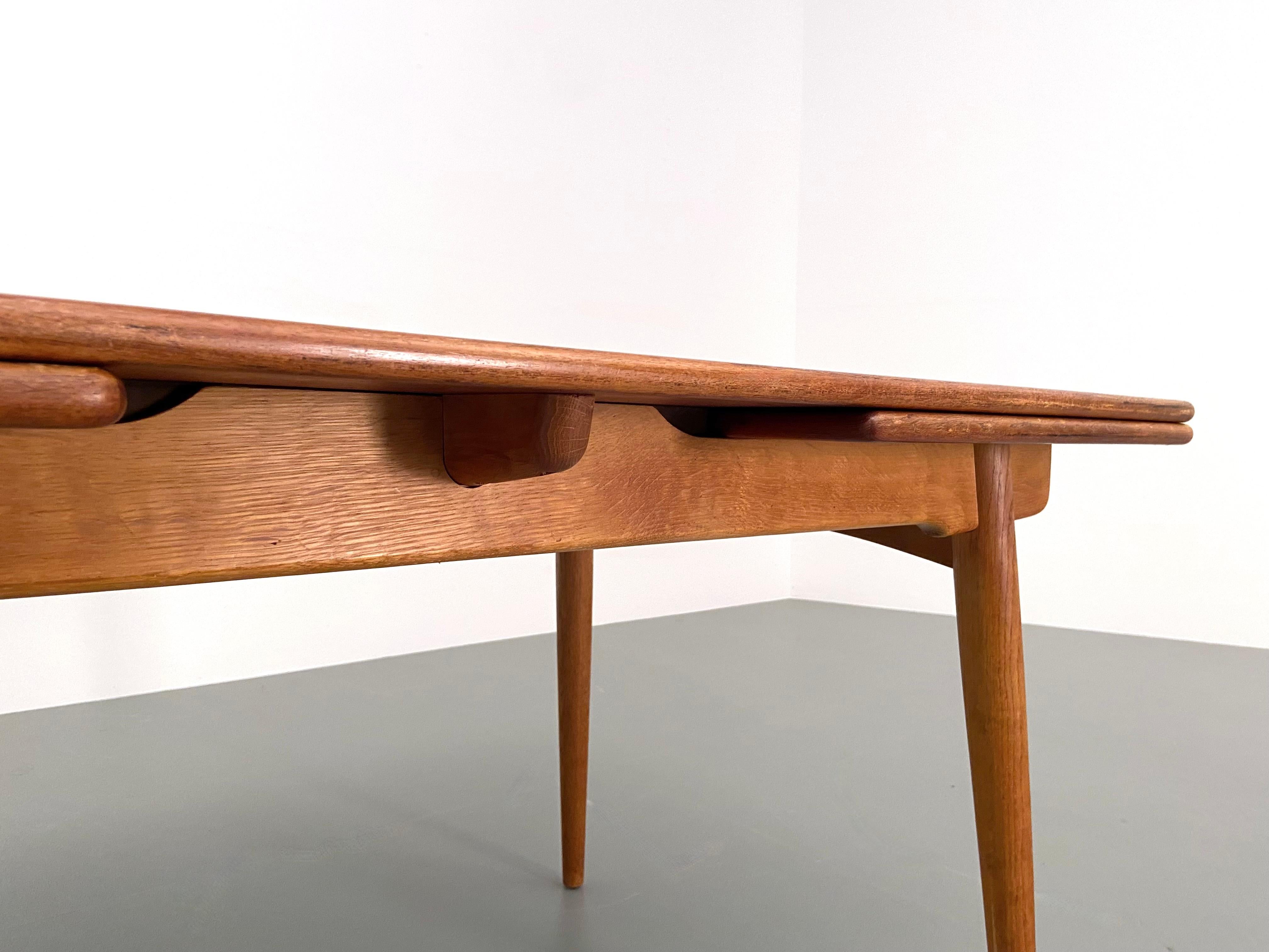 Mid-20th Century Dining Table AT 312 by Hans Wegner for Andreas Tuck in Oak, Denmark, 1960's For Sale