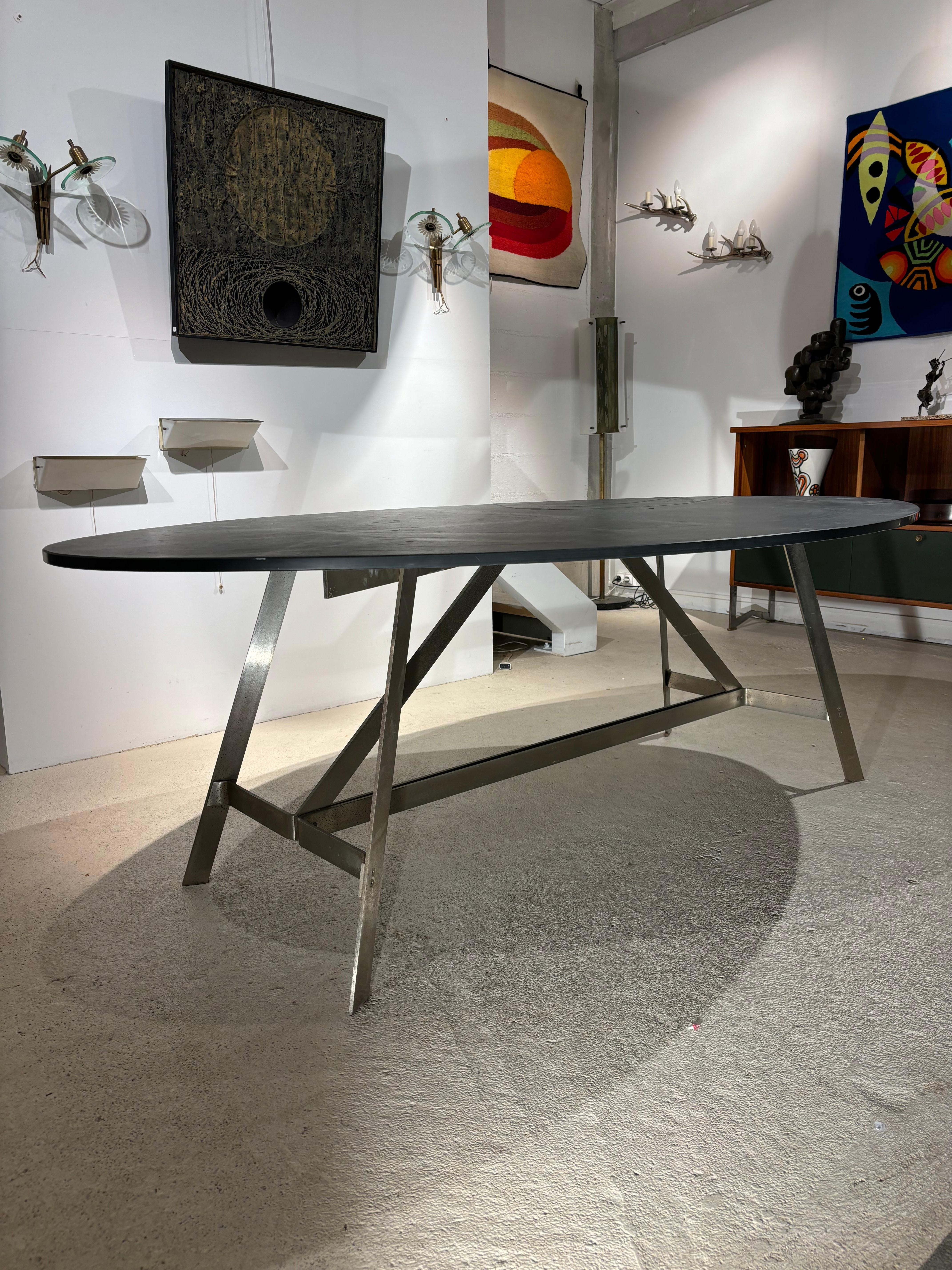 Dining table attributed to Françoise See Bon état - En vente à SAINT-OUEN-SUR-SEINE, FR