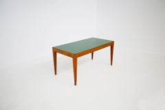 Dining Table Attributed to Gio Ponti in Walnut and Green Formica, 1950s