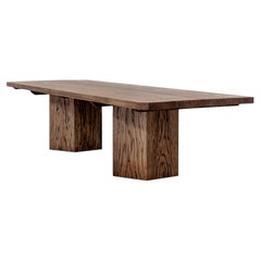 Dining Table, Black Oak, Contemporary Danish Design, Hexagon Base