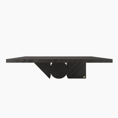 FELIX SCHWAKE Dining-Table Black Wood 300x140x76cm Triangle, Circle, Square Leg