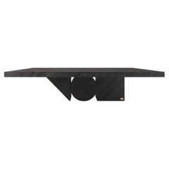 FELIX SCHWAKE Dining-Table Black Wood 300x140x76cm Triangle, Circle, Square Leg
