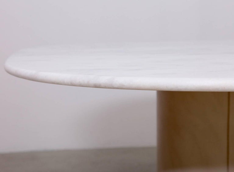 Dining Table by 1970s B&B Italia in Leather and Marble at 1stDibs
