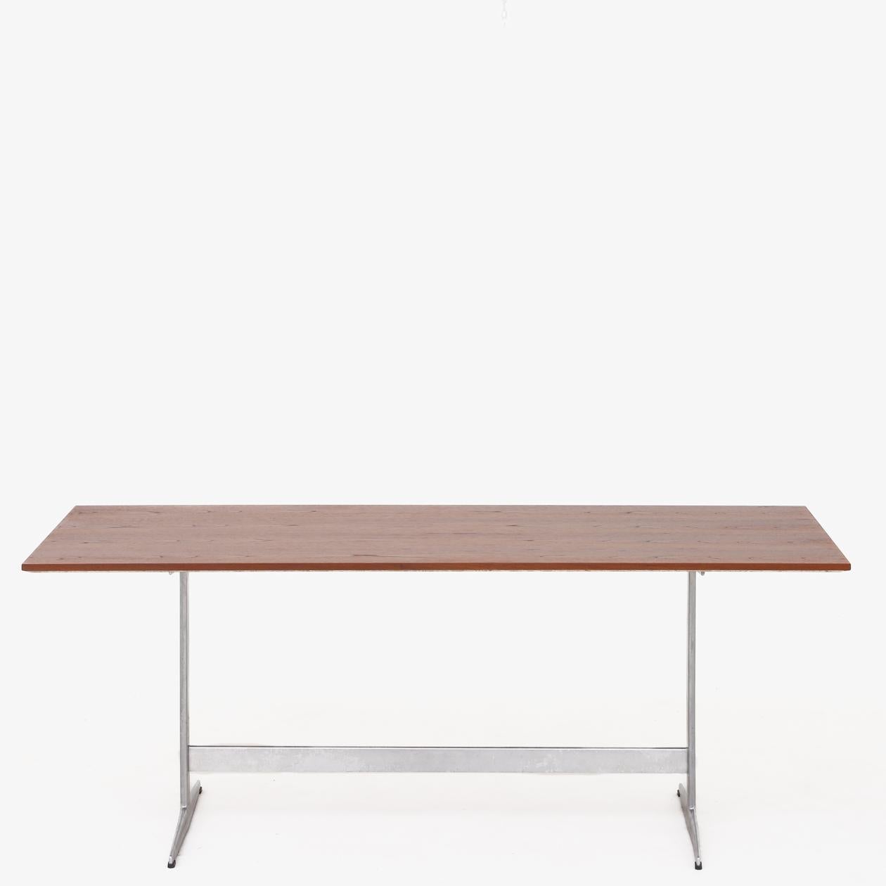 Patinated Dining Table by Arne Jacobsen For Sale