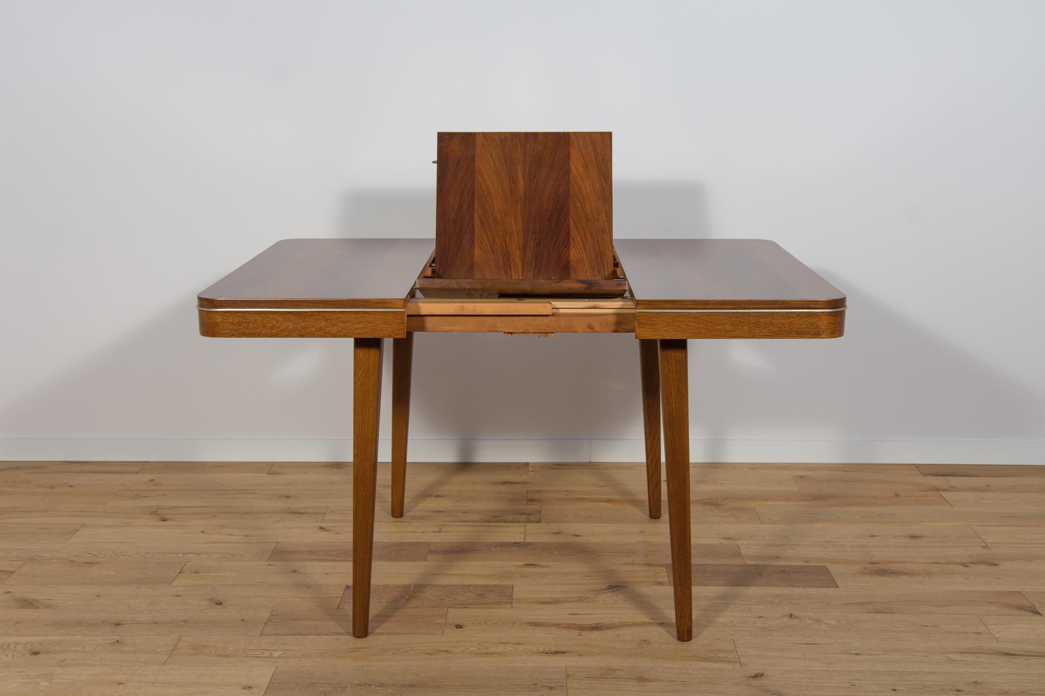 Oak Dining Table by Bohumil Landsman for Jitona, Czechoslovakia, 1960s For Sale