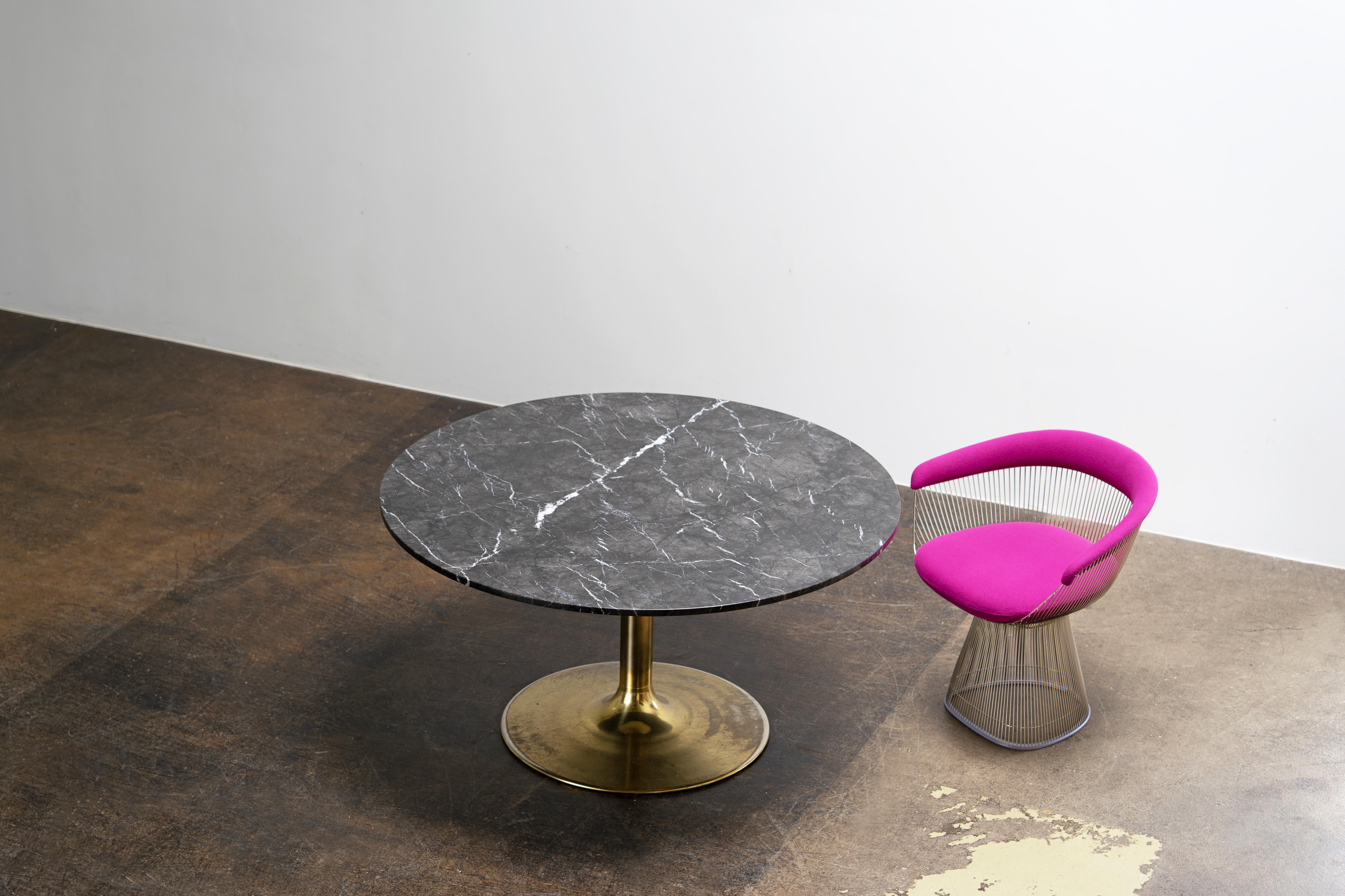 Table de salle à manger en marbre et laiton par Börje Johanson, Suède, années 1960 en vente 3