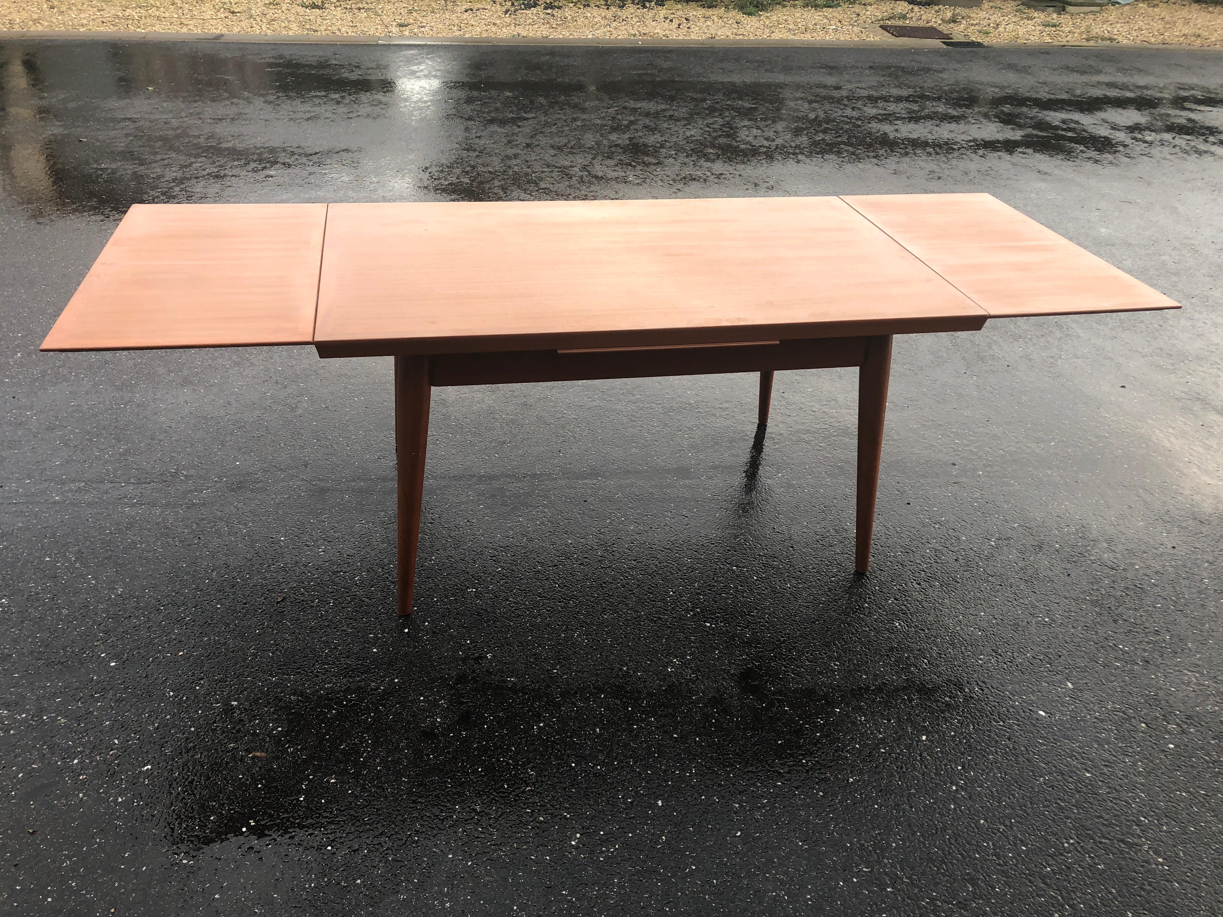 Dining Table by Gaston Poisson with leaves For Sale 1