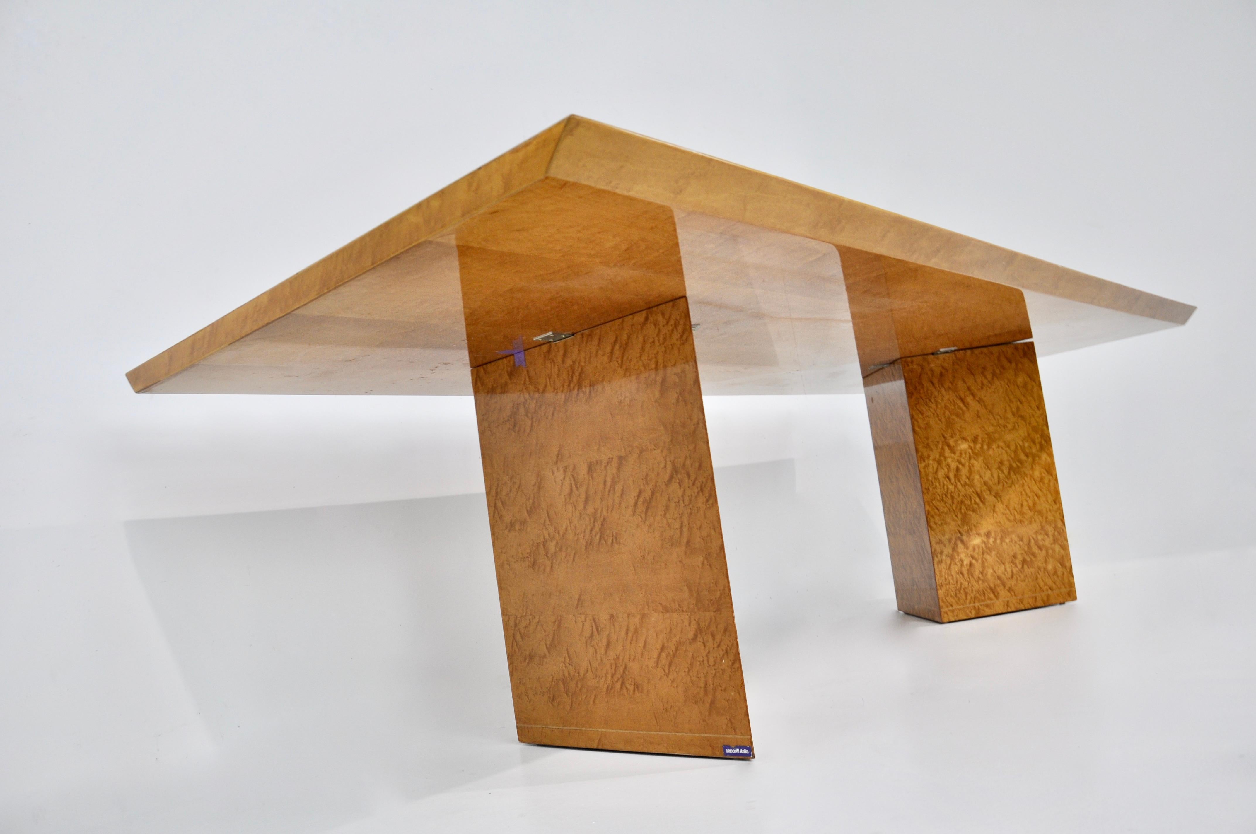 Wood Dining Table by Giovanni Offredi for Saporiti Italia, 1970s
