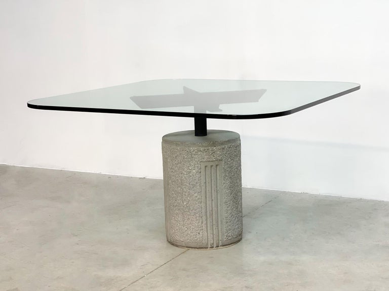 Stone Dining table by Giovanni Offredi for Saporiti Italy For Sale