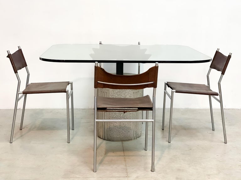 Dining table by Giovanni Offredi for Saporiti Italy For Sale 2