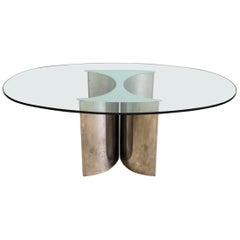 Table à manger de Giuseppe Raimondi pour Cristal Art:: 1971
