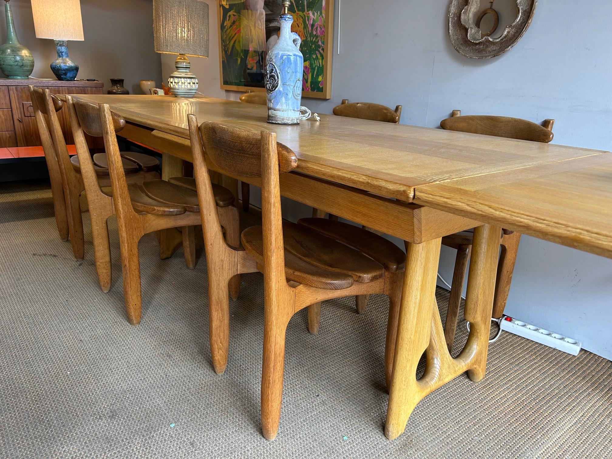 Table de salle à manger par Guillerme & Chambron, Circa 1960's, France Bon état - En vente à Paris, FR