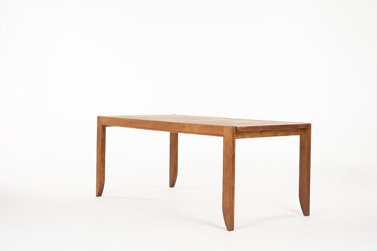 Large dining table by Robert Guillerme and Jacques Chambron for Votre Maison in the 1950s
All in oak with four feet and a rectangular top
Extensions on the table : Length: 174 cm (without extensions) - 235 cm (with extensions).