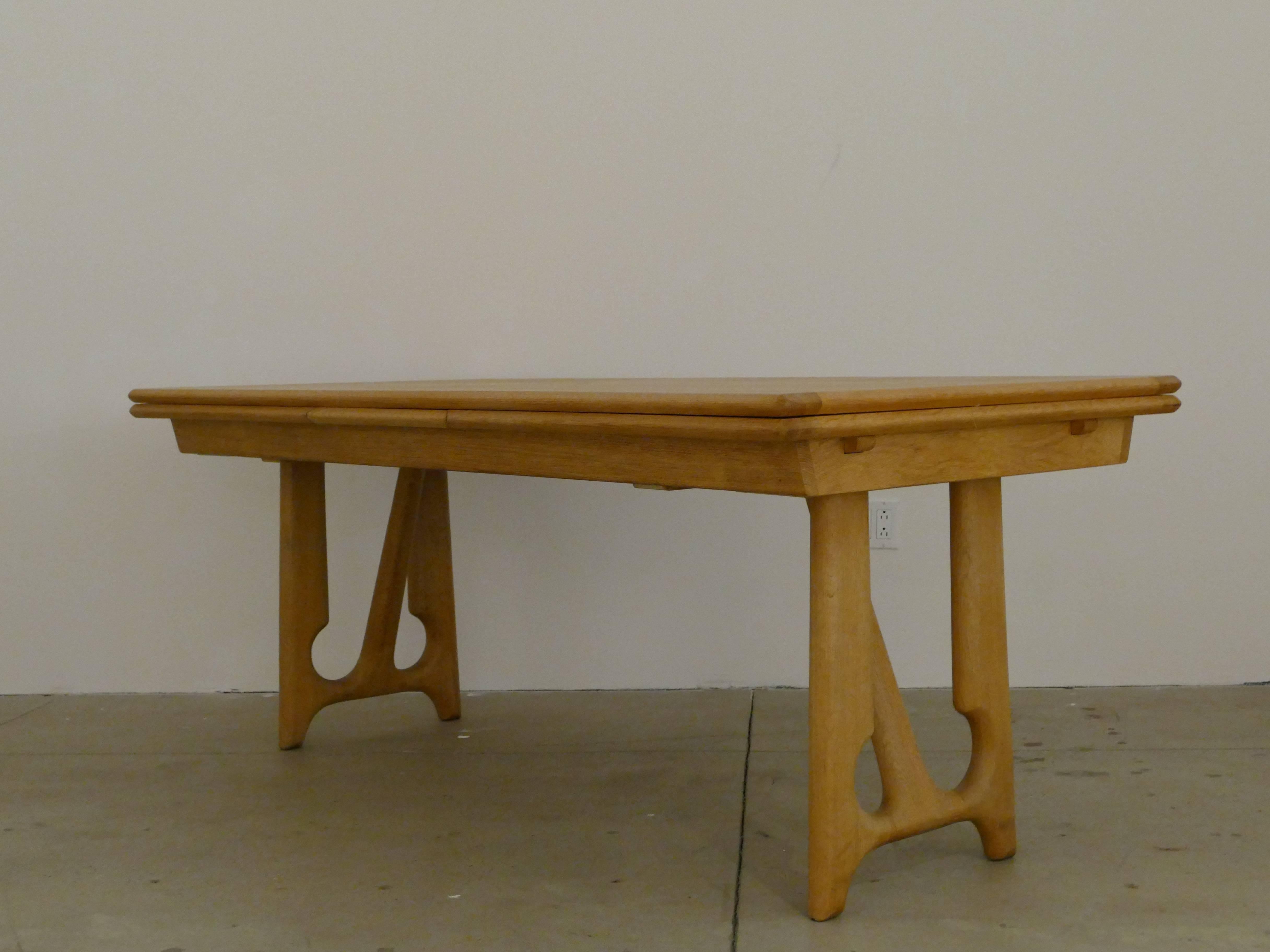 Oak Dining Table by Guillerme et Chambron, 