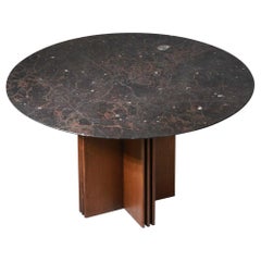 Dining Table by Heinz Lilienthal Made of Fossilised Stone and Wood German Design